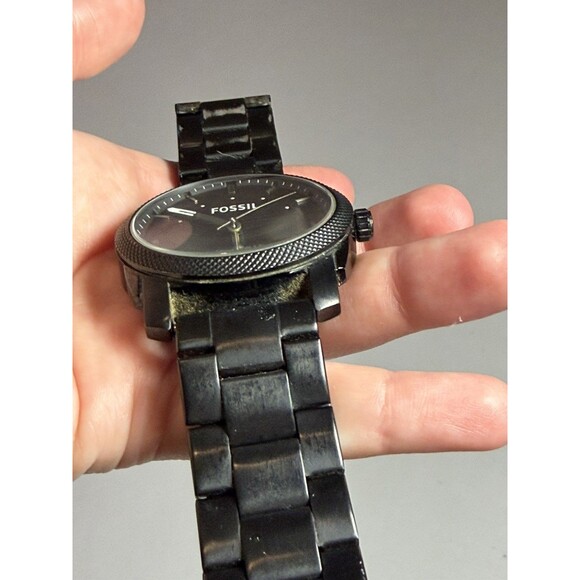 Fossil FS4775IE Black Stainless Steel Watch – Not Working – For Parts/Repair - Picture 5 of 9
